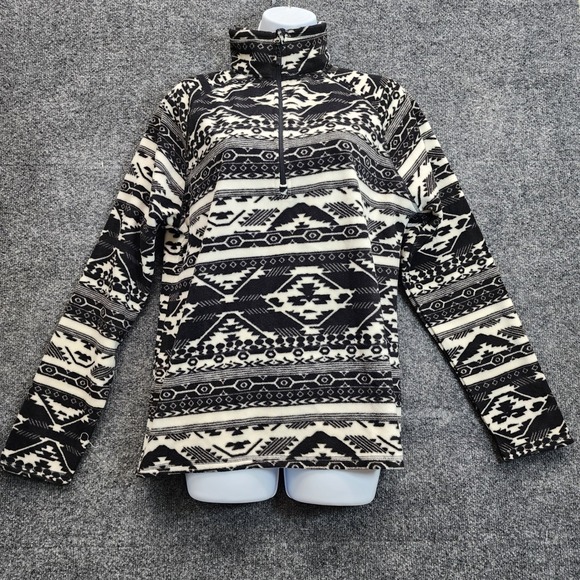 Eddie Bauer Tops - Eddie Bauer Womens Aztec Geometric Fleece Gorpcore Quarter Zip Pullover Size L